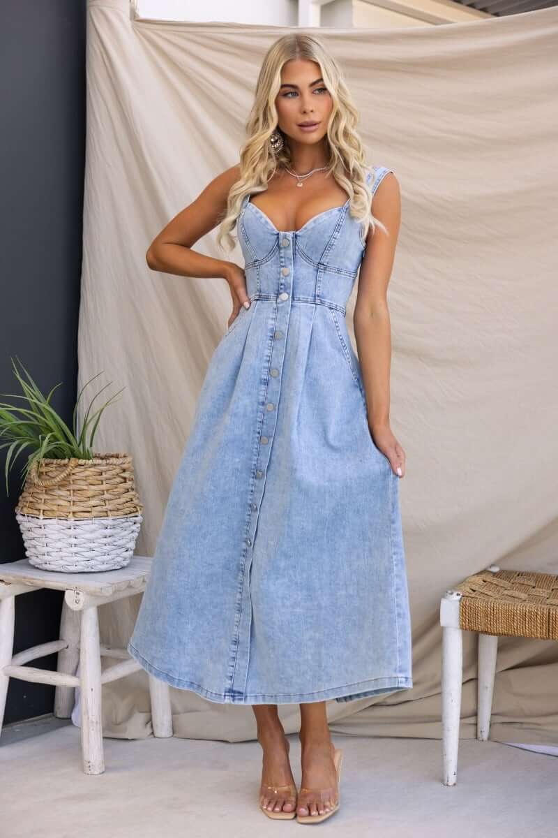 Tailey Denim Midi Dress