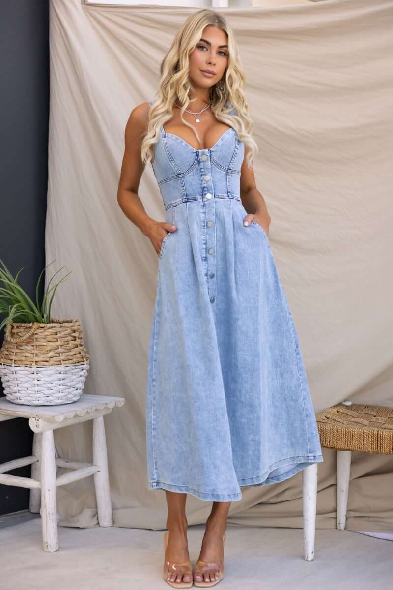 Tailey Denim Midi Dress