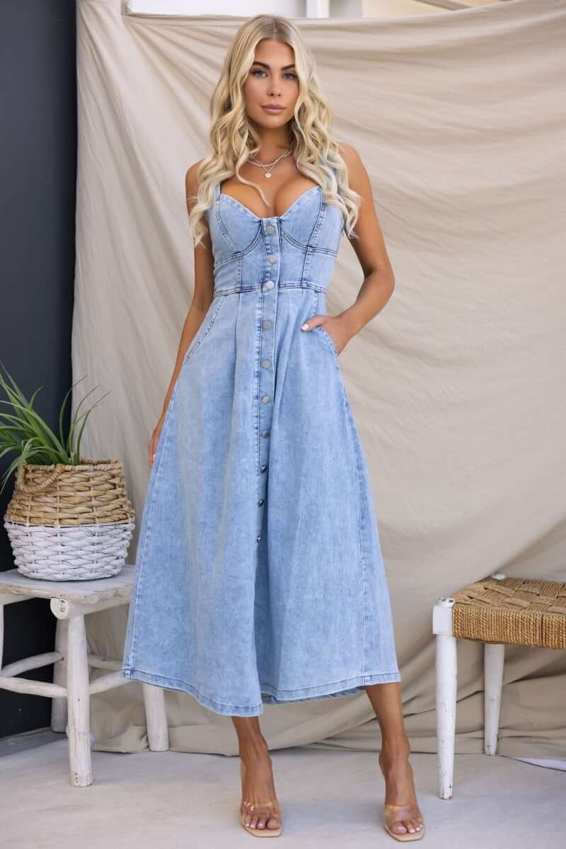 Tailey Denim Midi Dress