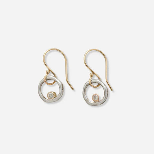 Vintage Gold And Silver Zirconia Earrings