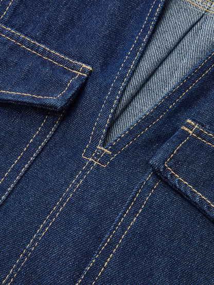 Denim Pocket Detail Shorts Set
