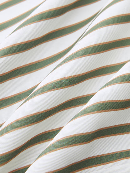 Striped Mid-Waist Wide Leg Pants