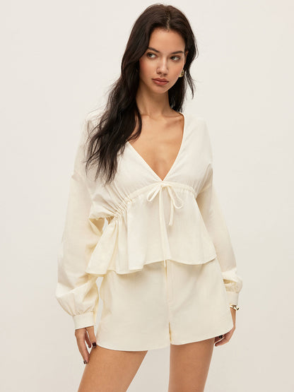 Cotton Pockets Shorts Set