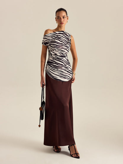 Zebra Print Off-Shoulder Top