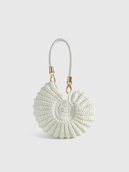 Crocheted Conch-Shaped Handbag