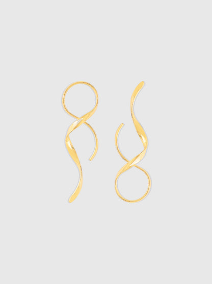 Golden Twisted Drop Earrings