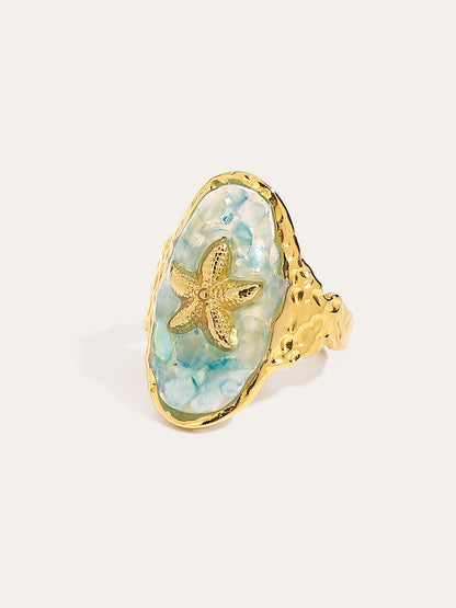 Golden Starfish Ring