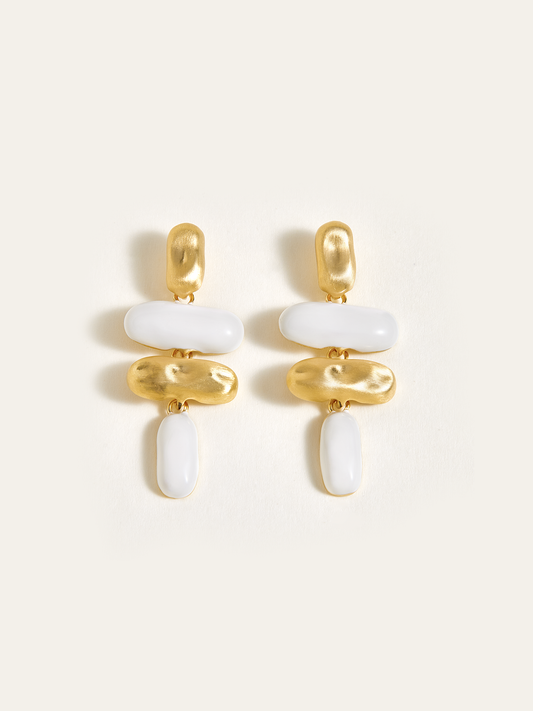 Oval-Shaped Drop Earrings